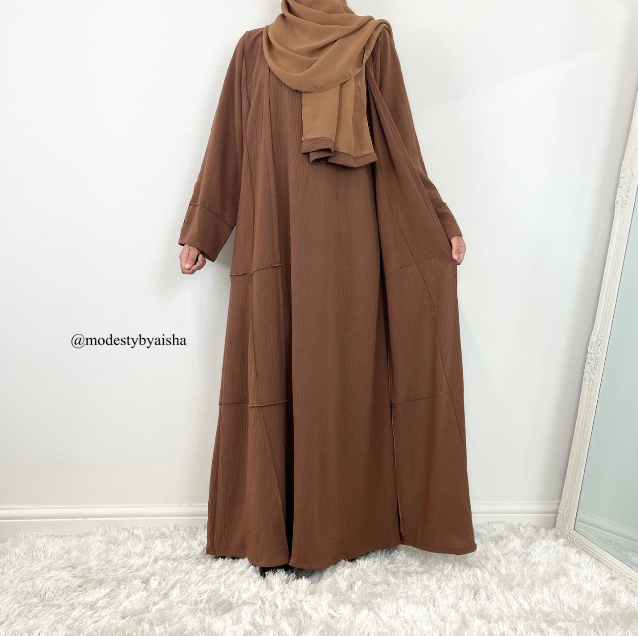 Azeemah Brown - 4 Piece Abaya Set