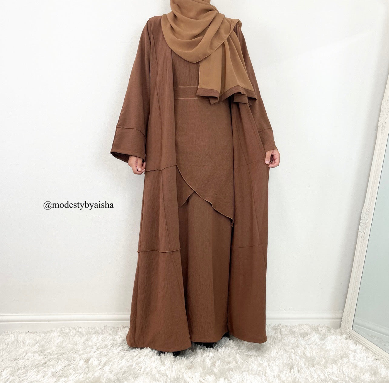 Azeemah Brown - 4 Piece Abaya Set