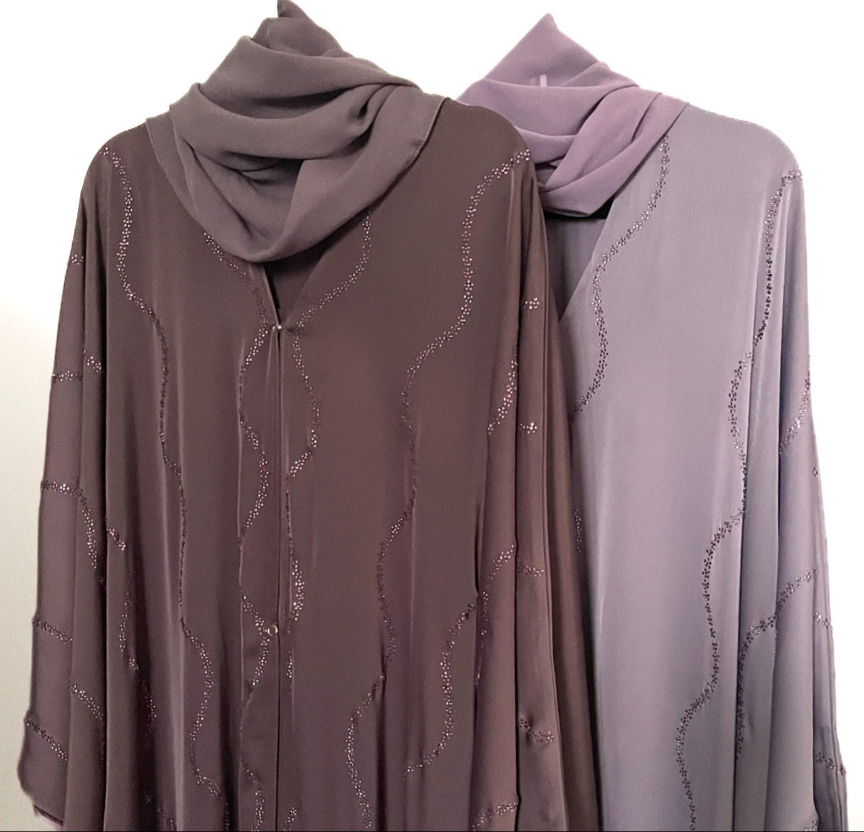 Diamanté Butterfly Abaya & Hijab Set - 3 Colours
