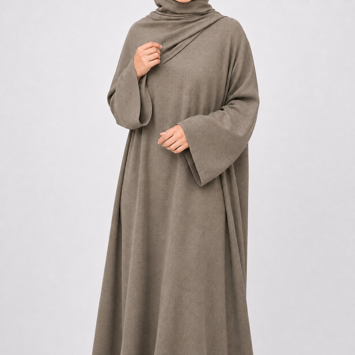 Cotton Abaya & Hijab Set - 4 Colours