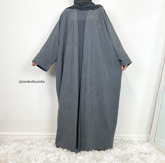 Corduroy Open Abaya - 5 Colours