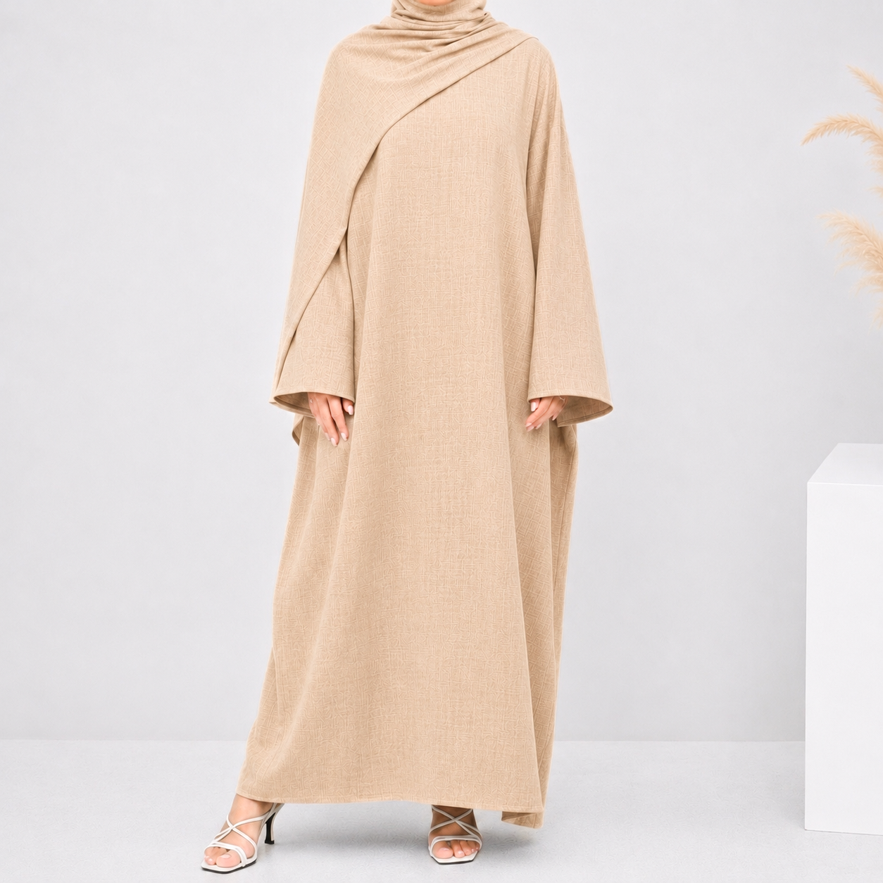 Cotton Abaya & Hijab Set - 3 Colours