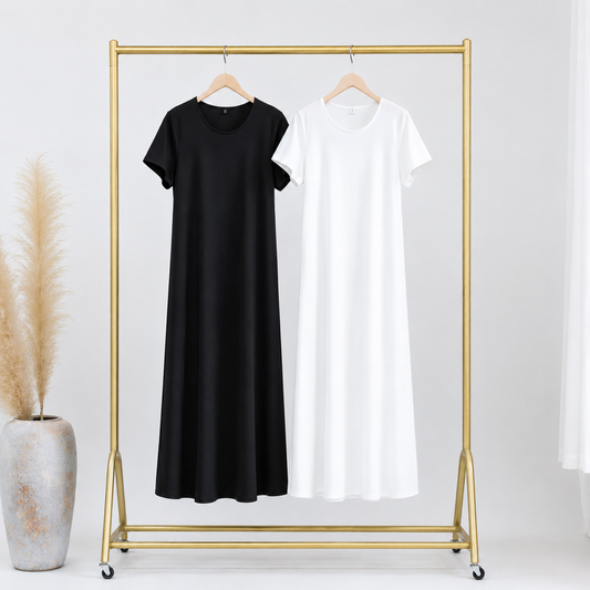Short Sleeve Slip Dress - 2 Colours