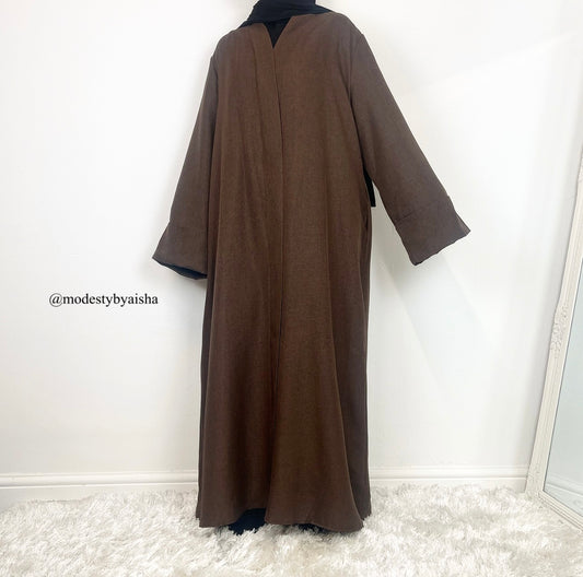 Dalia Linen Open Abaya - 3 Colours