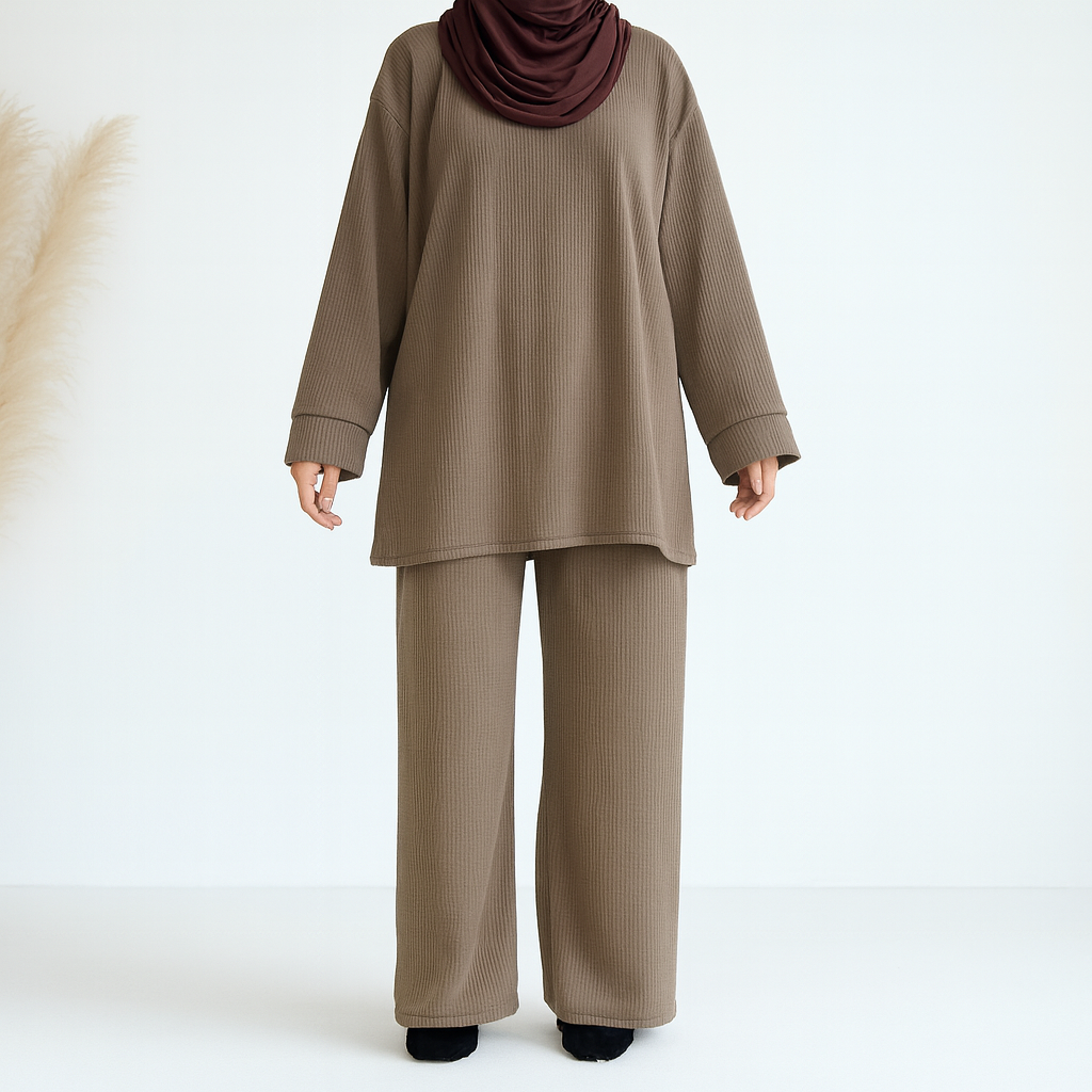 Ribbed Crew Neck Co-ord - 3 Colours