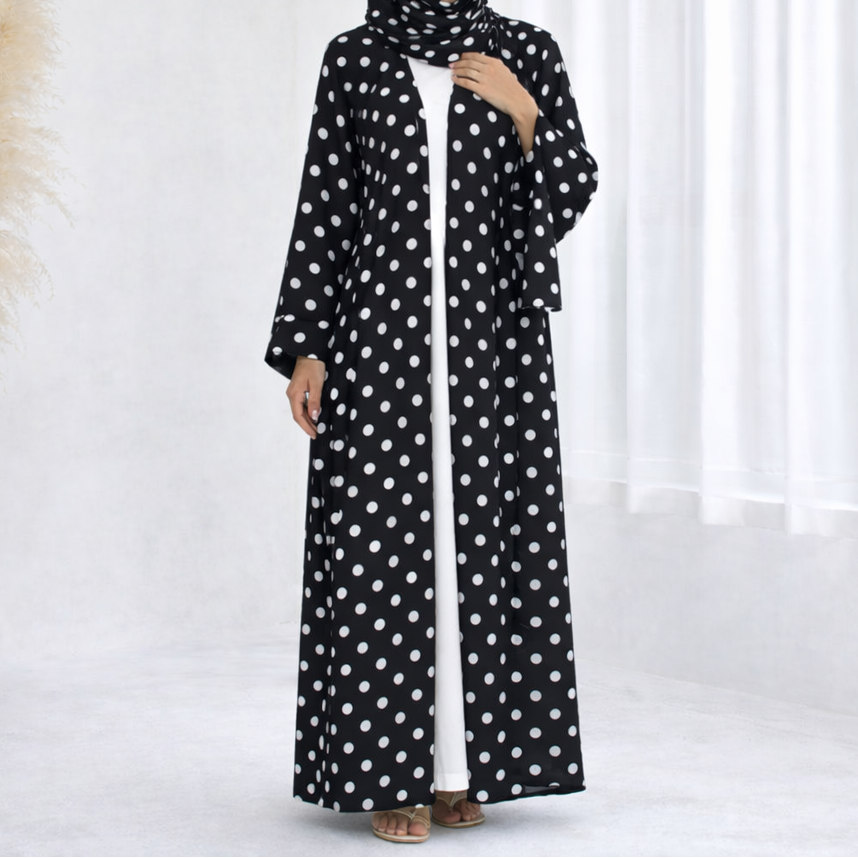Polka Dot Abaya & Hijab Set - 2 Colours