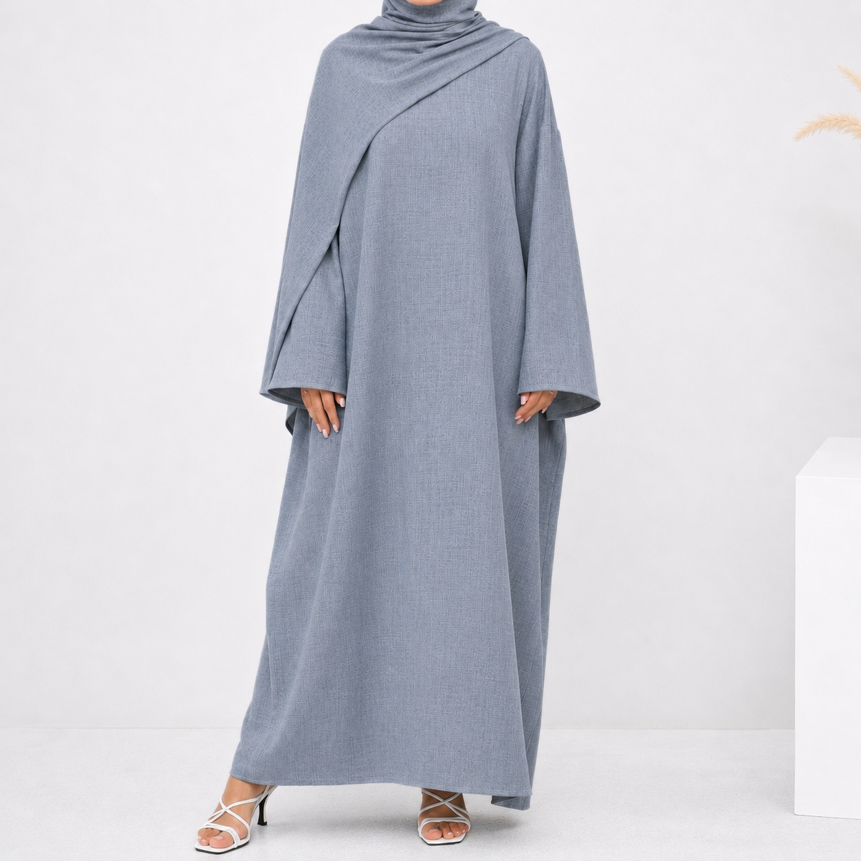 Cotton Abaya & Hijab Set - 3 Colours