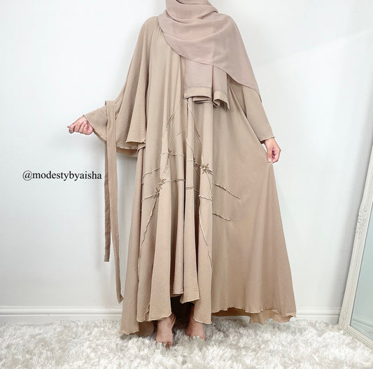 Hafsa Beige - Embellished Abaya