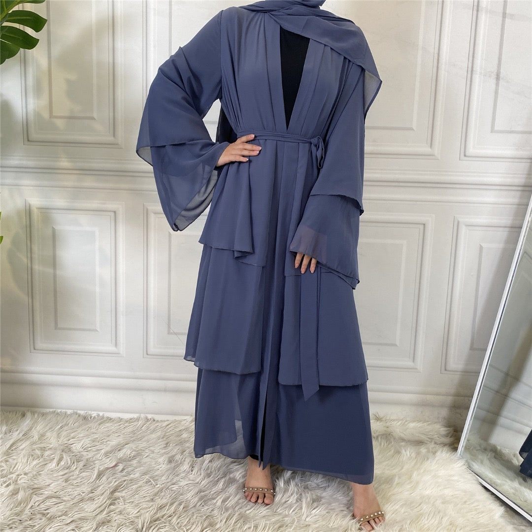 Hani 3 Layered Abaya - 5 Colours