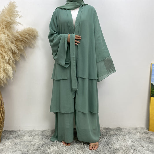 Hani Mint - 3 Layered Abaya