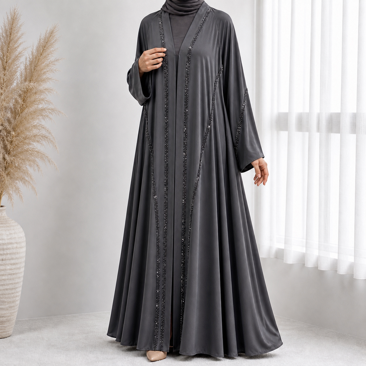Ayla Beaded Abaya - 3 Piece Set - 3 Colours