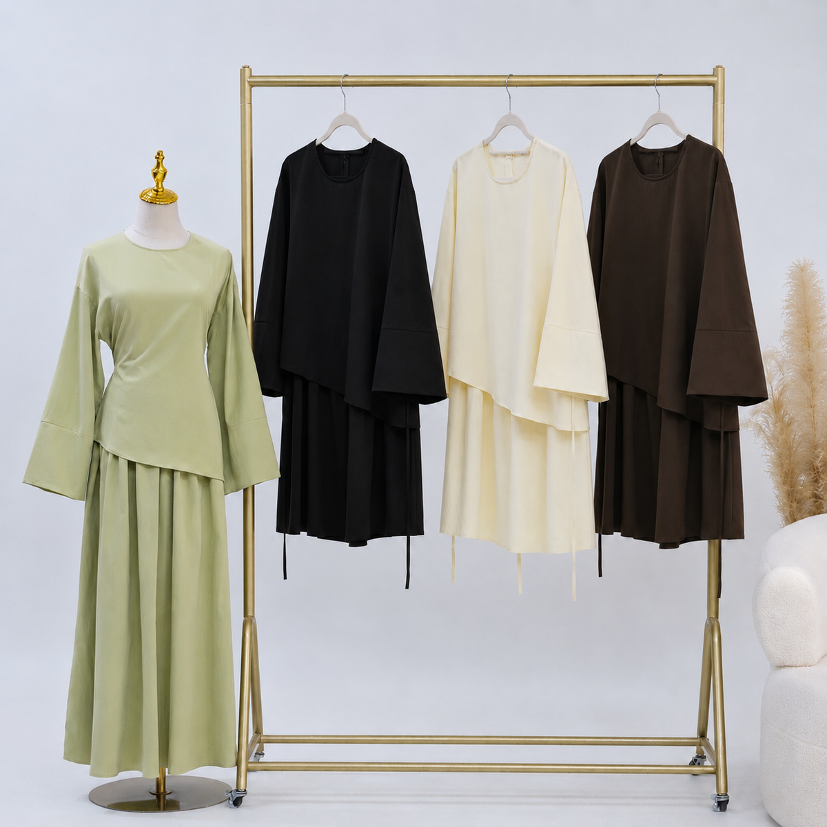 Asymmetrical Blouse & Skirt Co-Ord Set