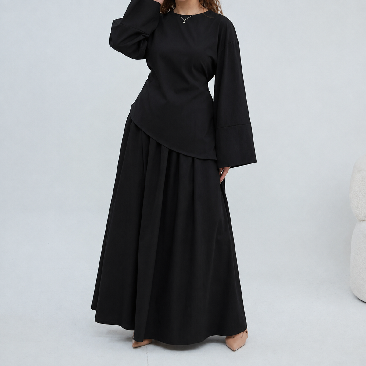 Asymmetrical Blouse & Skirt Co-Ord Set