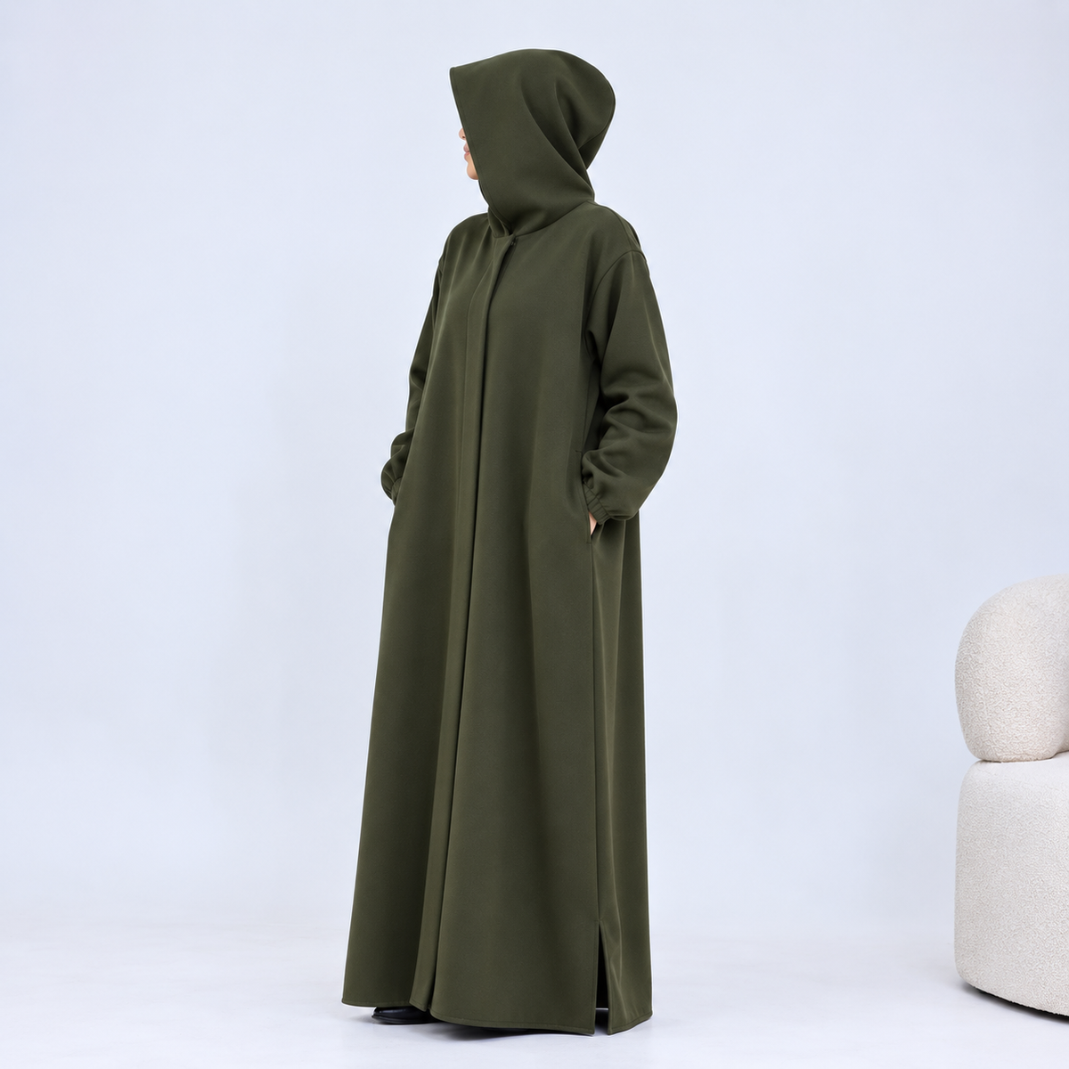 Hooded Abaya Coat