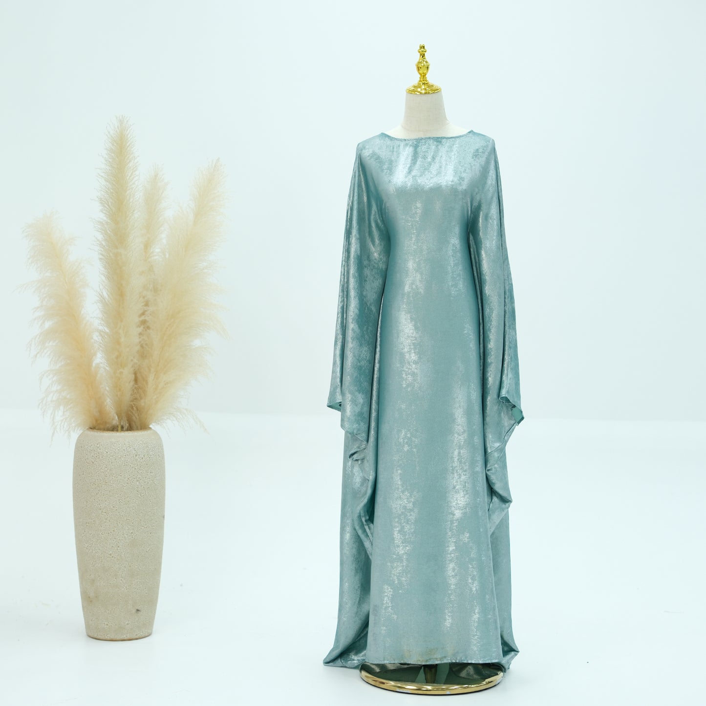 Metallic Butterfly Abayas - Dark Blue