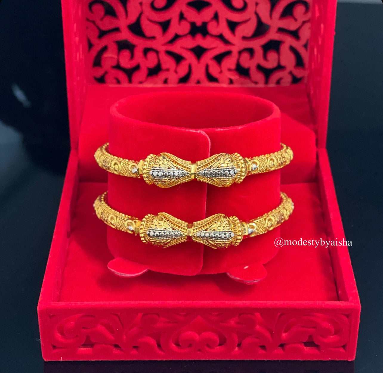 Gold Plated Bangles - Set of 2 [D4]