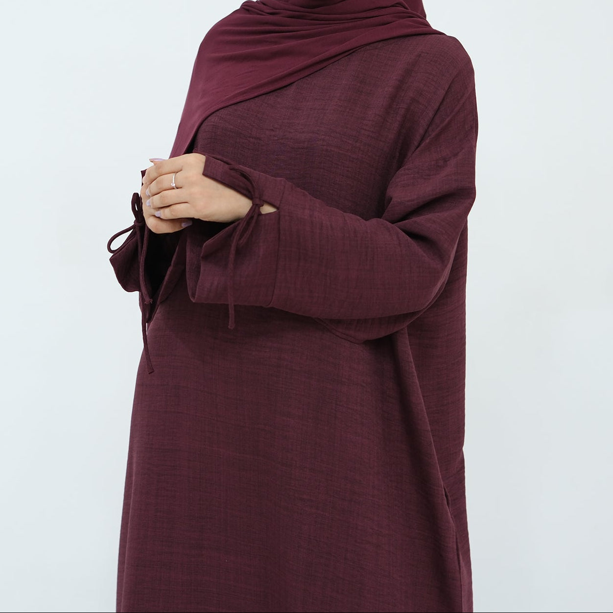 Soft Linen Feel Closed Abaya - 3 Colours