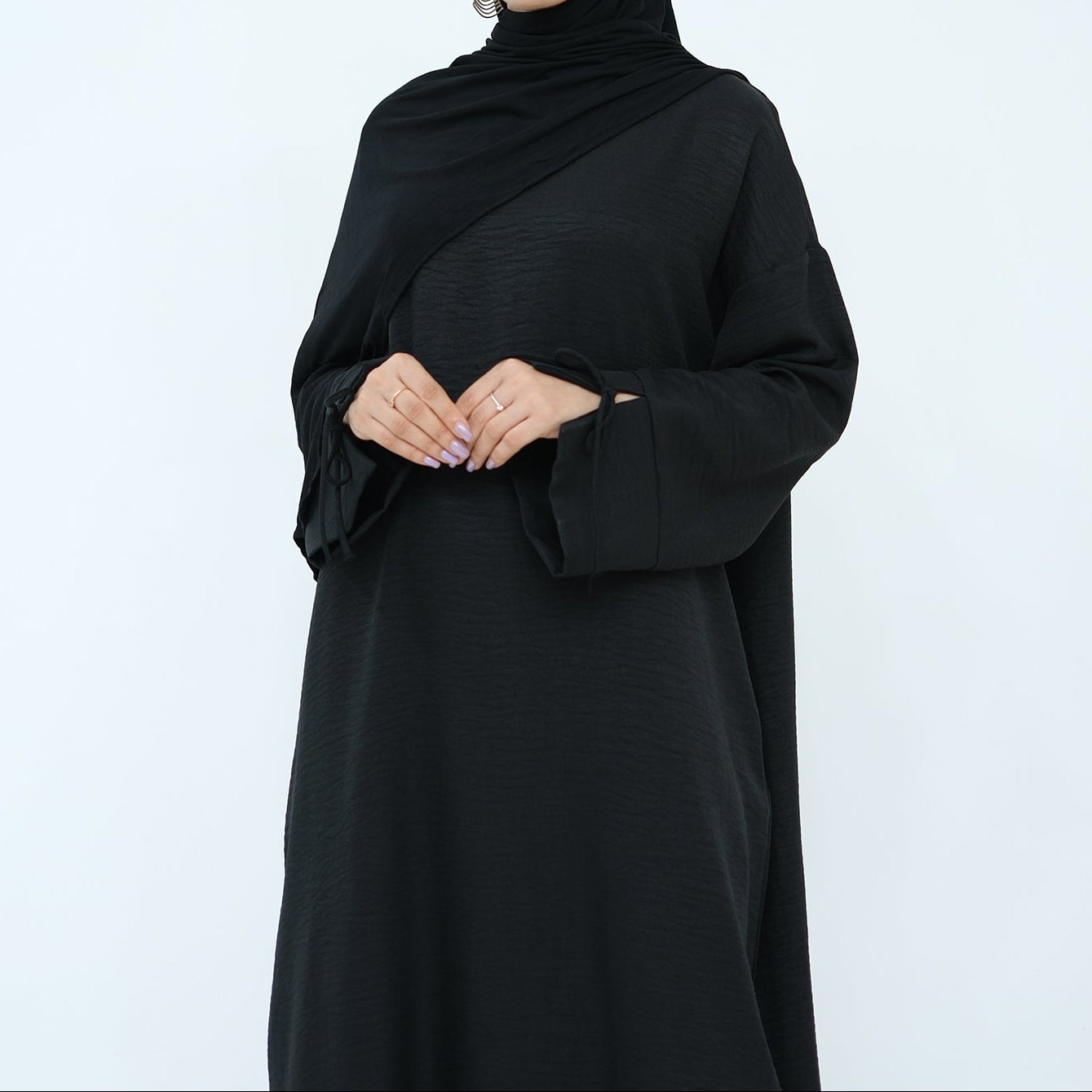 Soft Linen Feel Closed Abaya - 3 Colours
