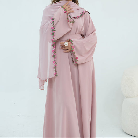 Petal Lace Abaya & Hijab Set - 2 Colours