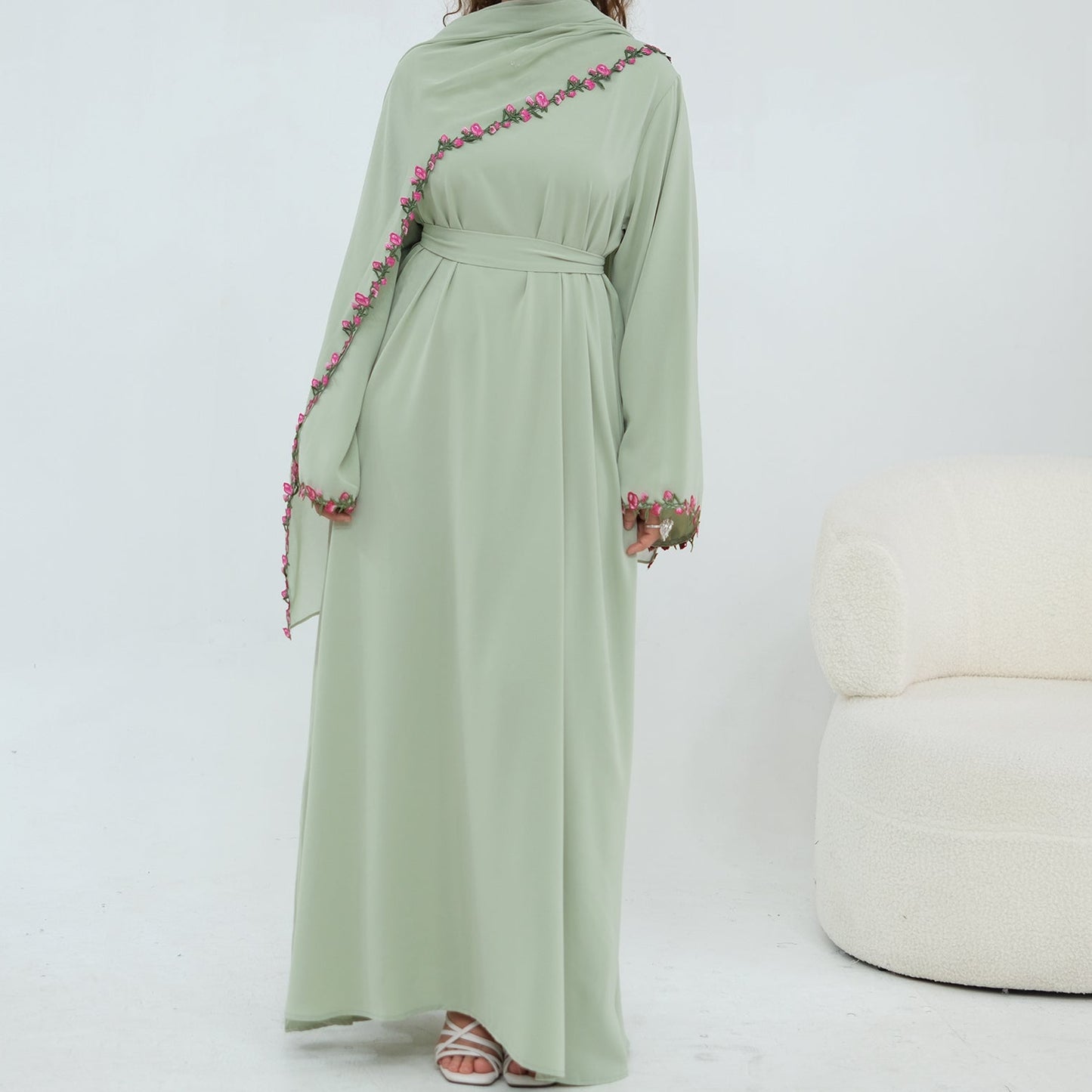 Petal Lace Abaya & Hijab Set - 2 Colours