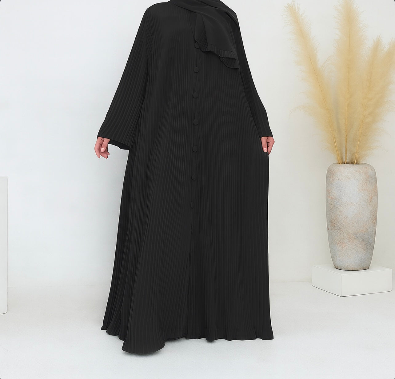 Jannah Pleated Closed Abaya - 5 Colours