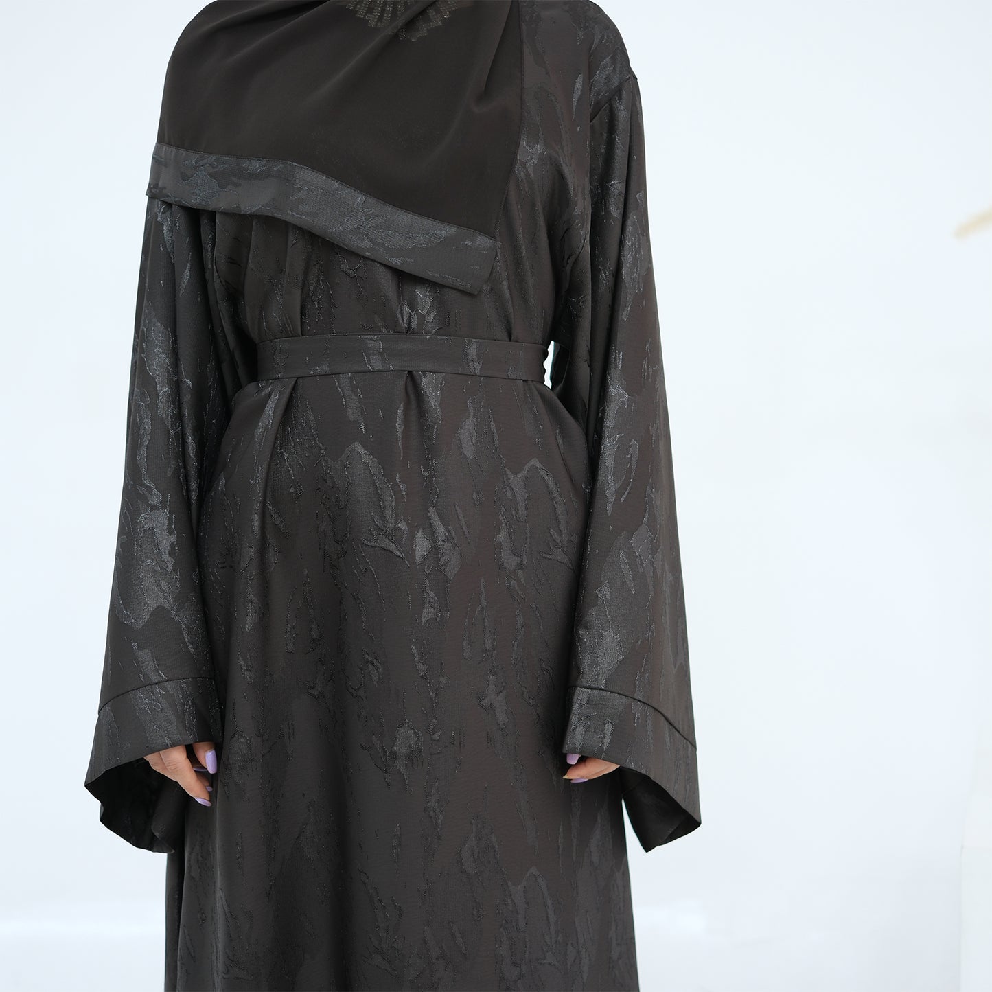 Jacquard Closed Abaya - 5 Colours