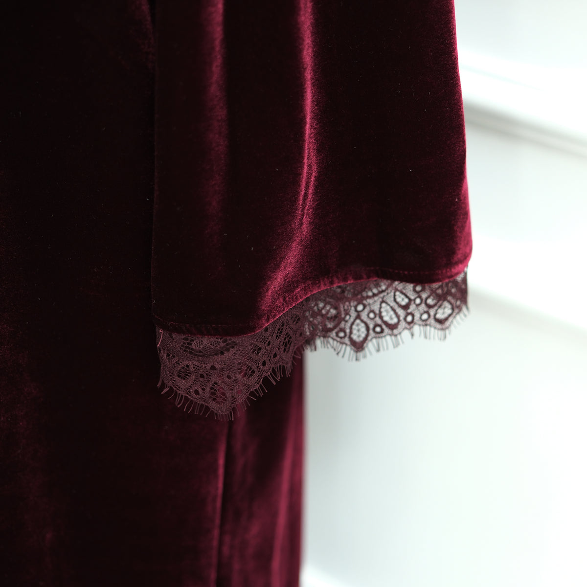 Velvet Lace Open Abaya & Hijab Set