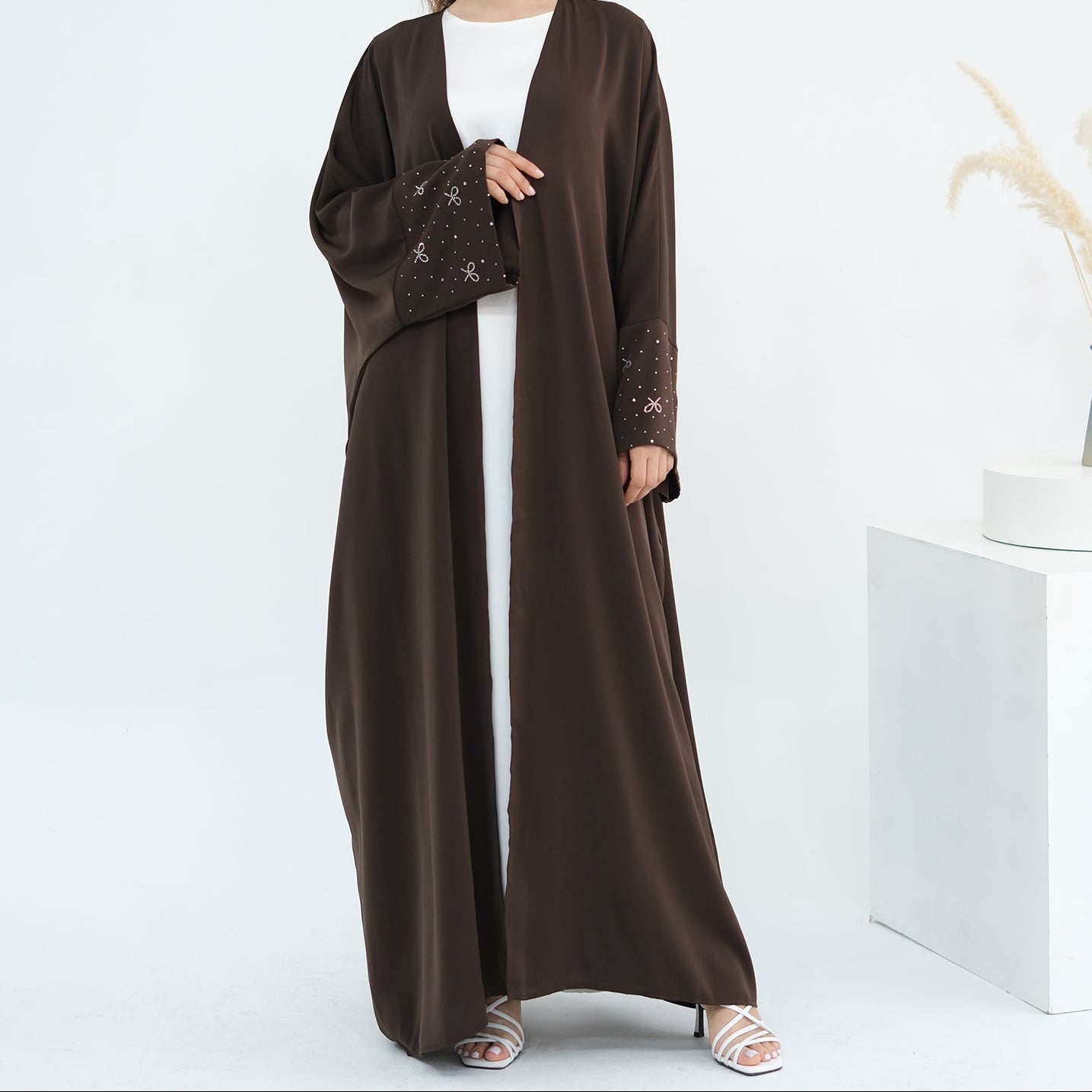 Bow Rhinestone Abaya - 4 Colours