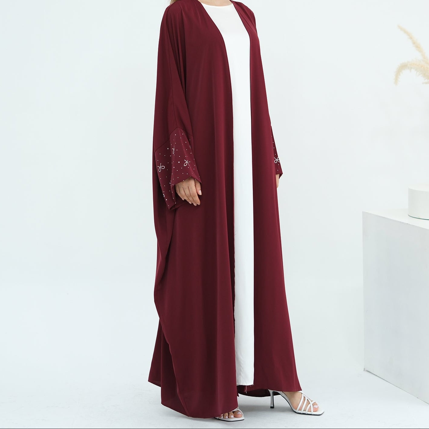 Bow Rhinestone Abaya - 4 Colours
