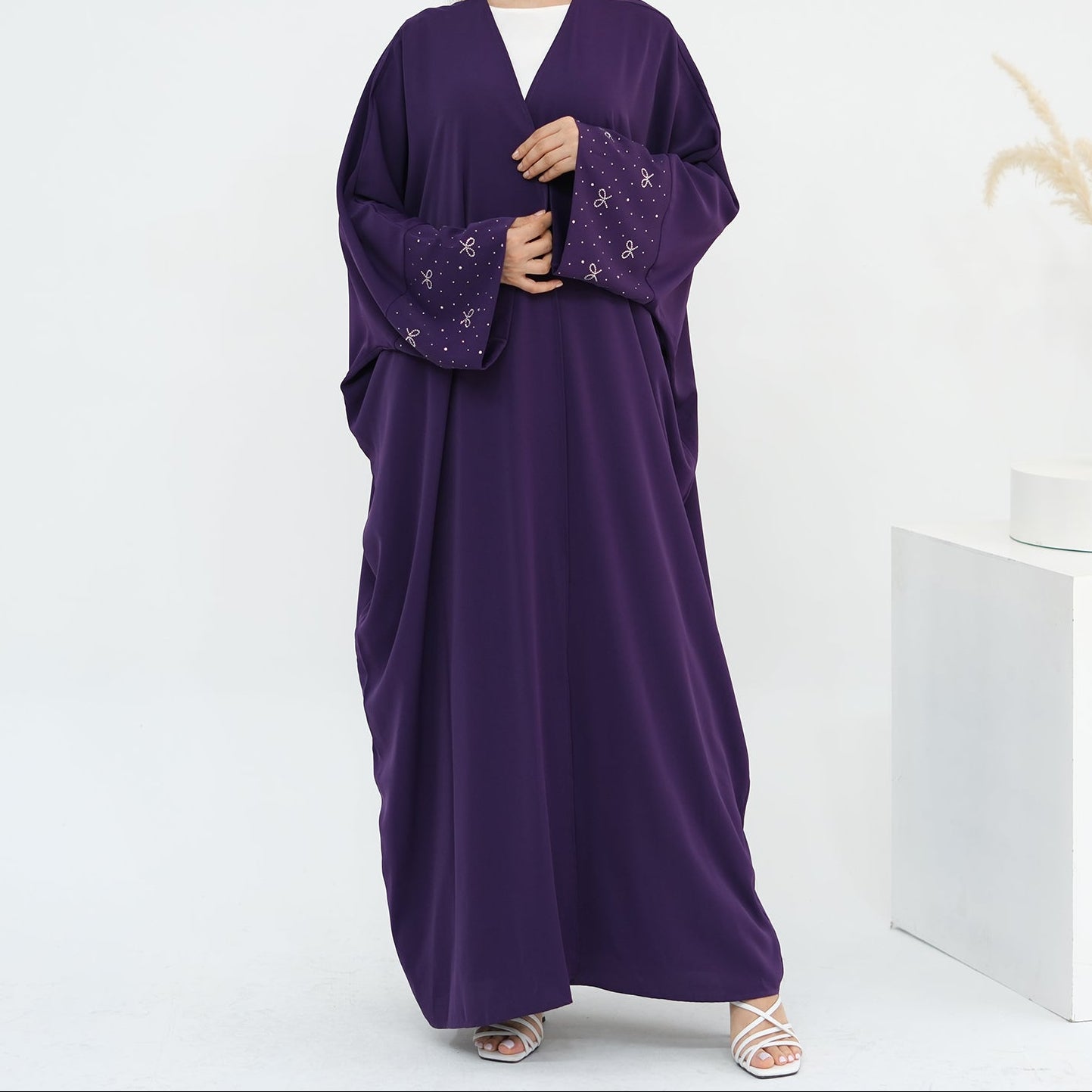 Bow Rhinestone Abaya - 4 Colours