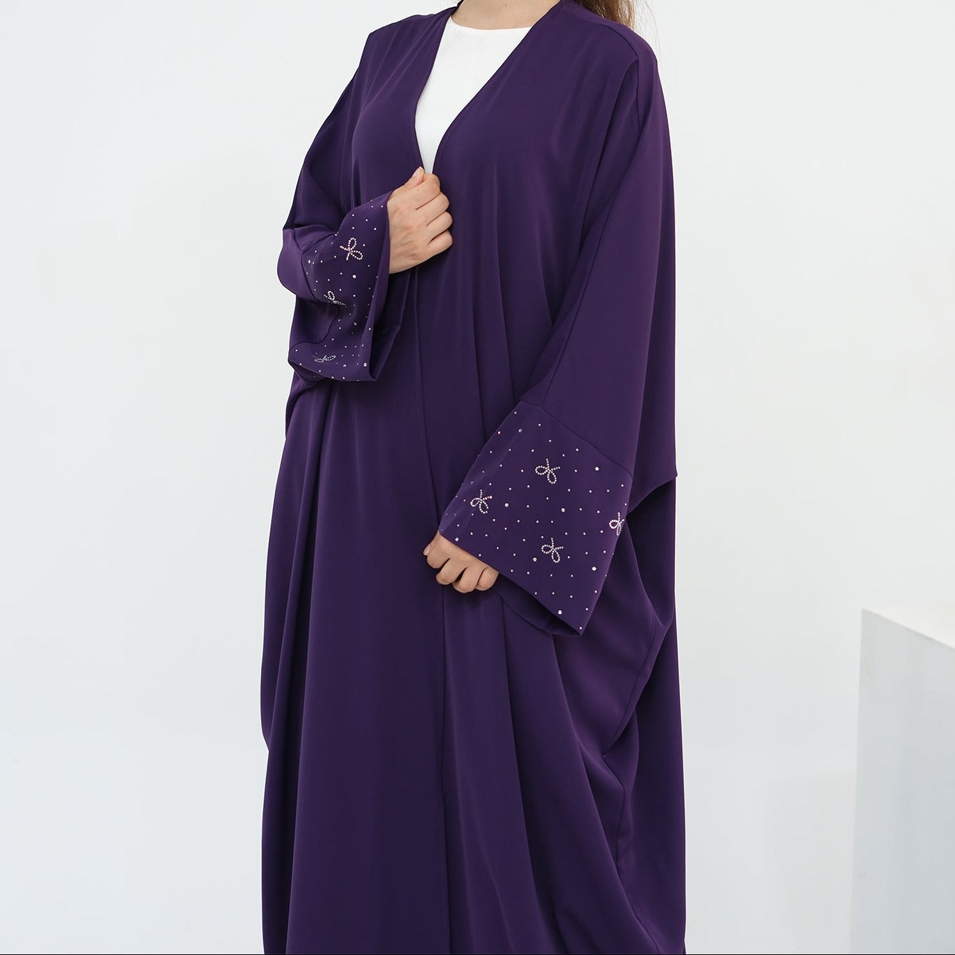 Bow Rhinestone Abaya - 4 Colours