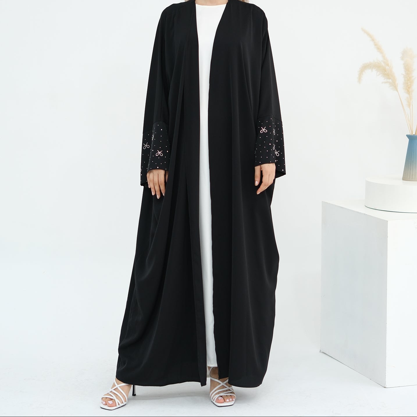 Bow Rhinestone Abaya - 4 Colours