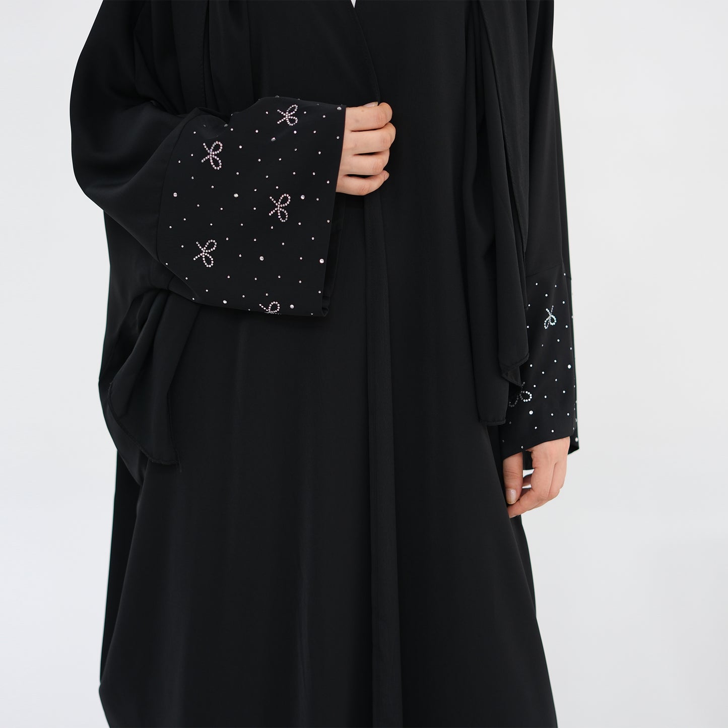Bow Rhinestone Abaya - 4 Colours