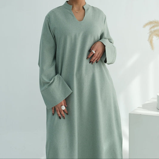 V Neck Closed Abaya - 5 Colours