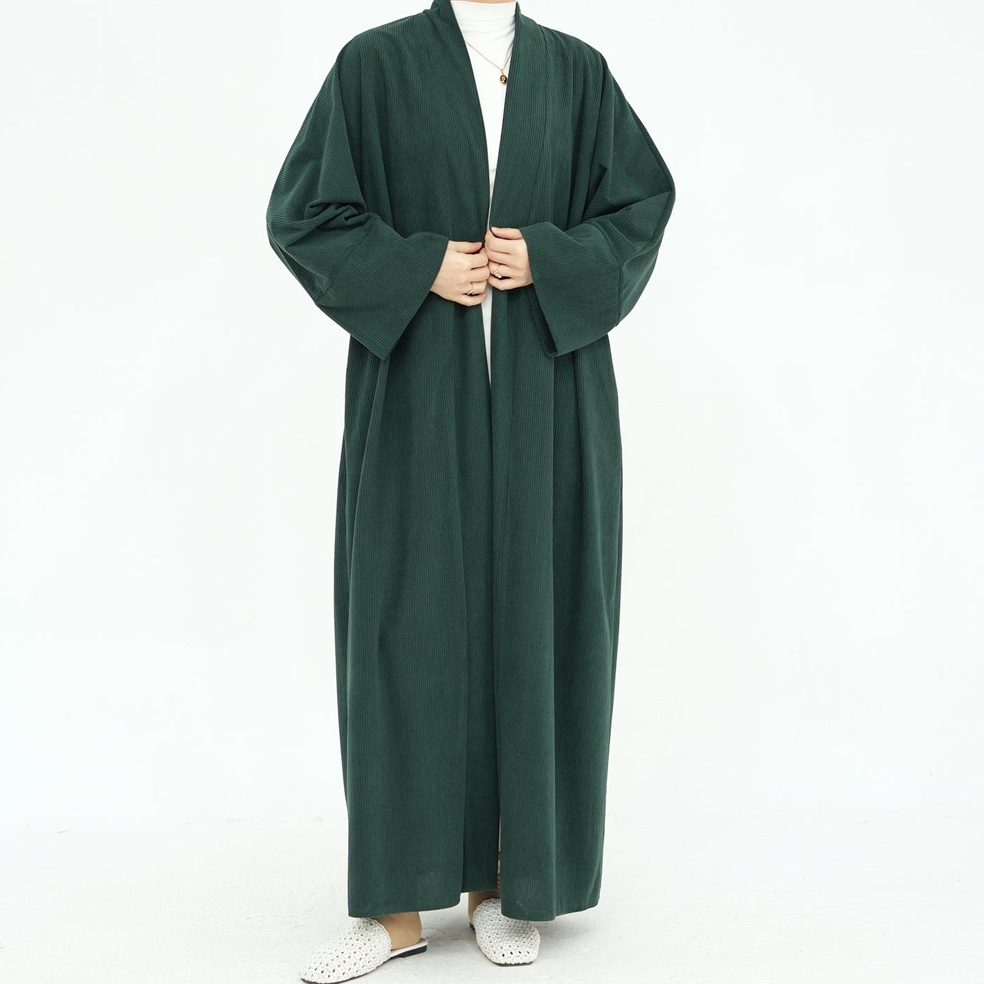 Corduroy Open Abaya - 2 Colours