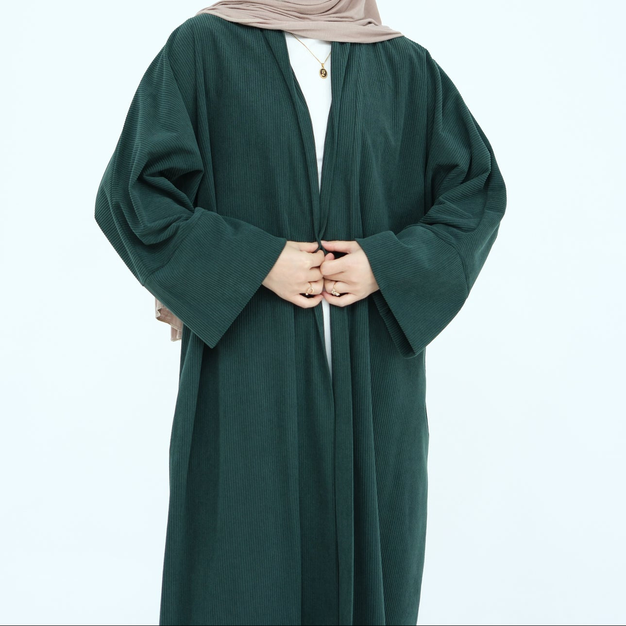 Corduroy Open Abaya - 2 Colours
