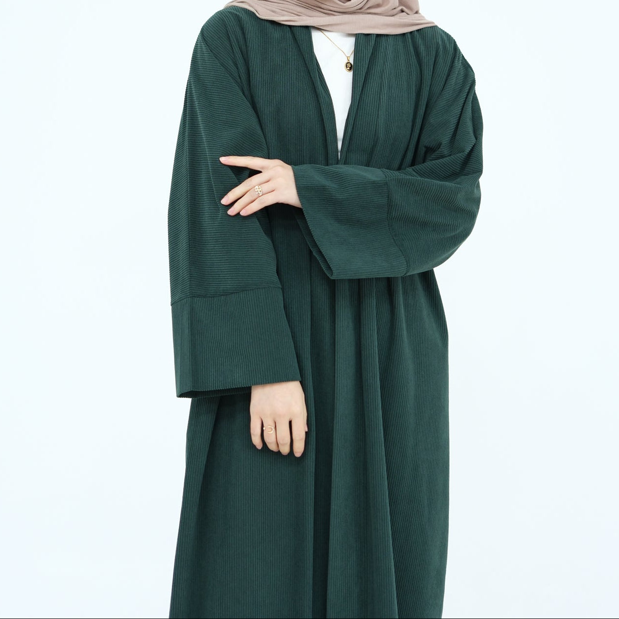 Corduroy Open Abaya - 2 Colours