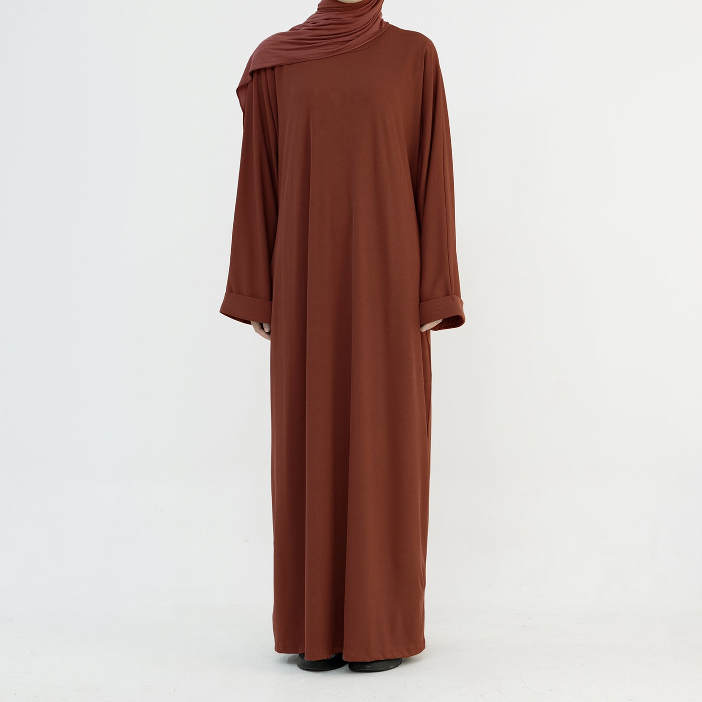Soft Ribbed Closed Abaya - 3 Colours