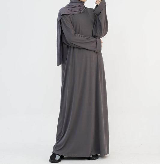 Soft Ribbed Closed Abaya - 3 Colours