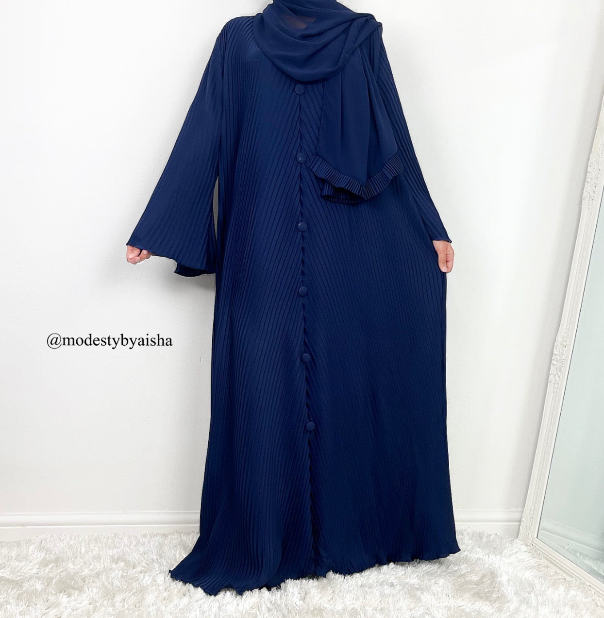 Jannah Pleated Closed Abaya - 7 Colours