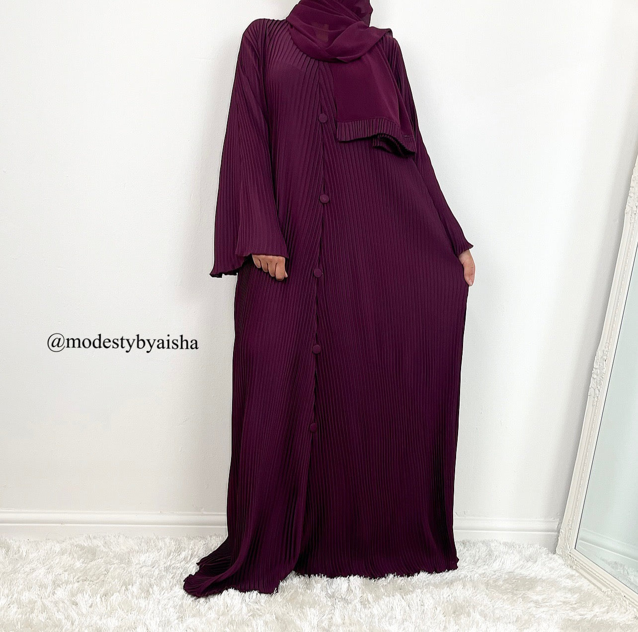 Jannah Pleated Closed Abaya - 7 Colours