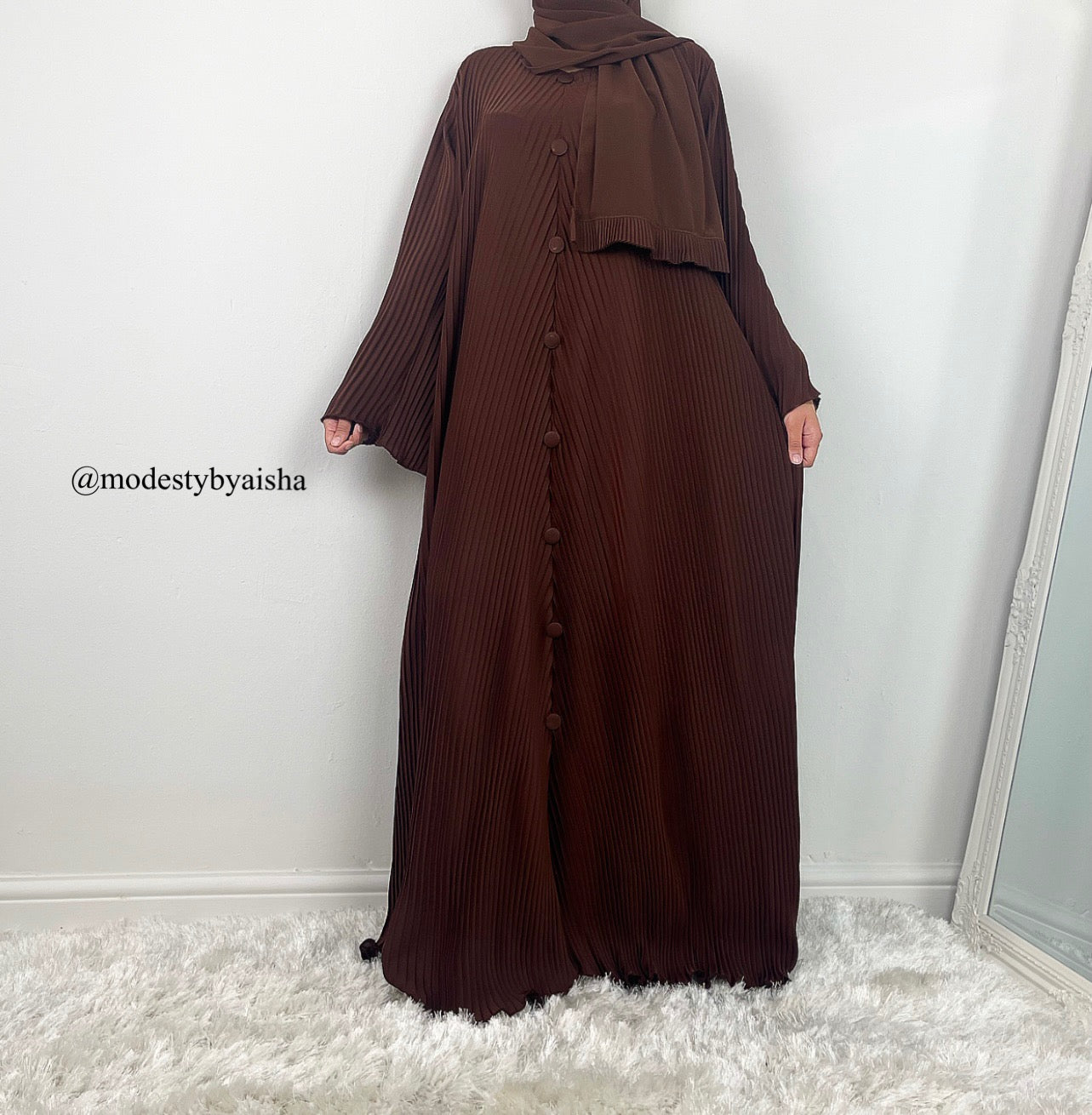 Jannah Pleated Closed Abaya - 7 Colours