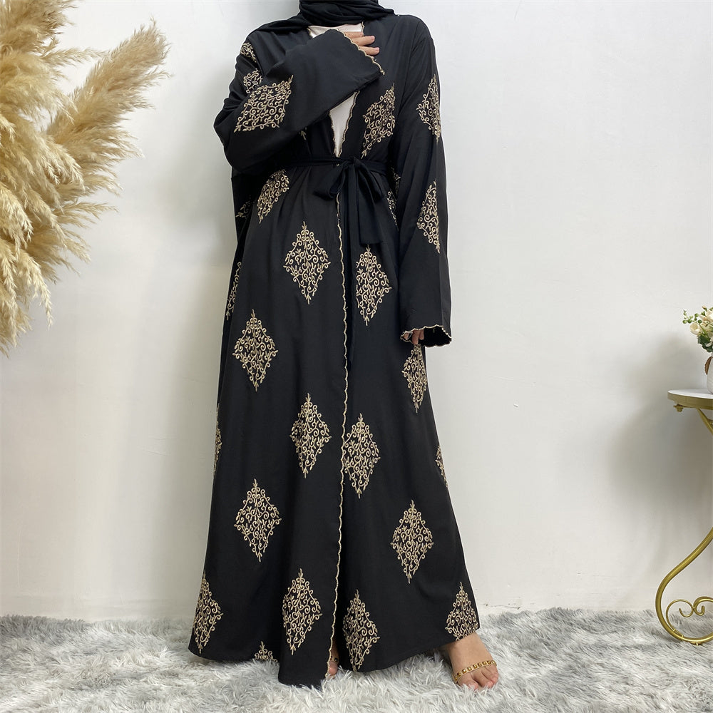 Raisa Embroidered Open Abaya - 2 Colours