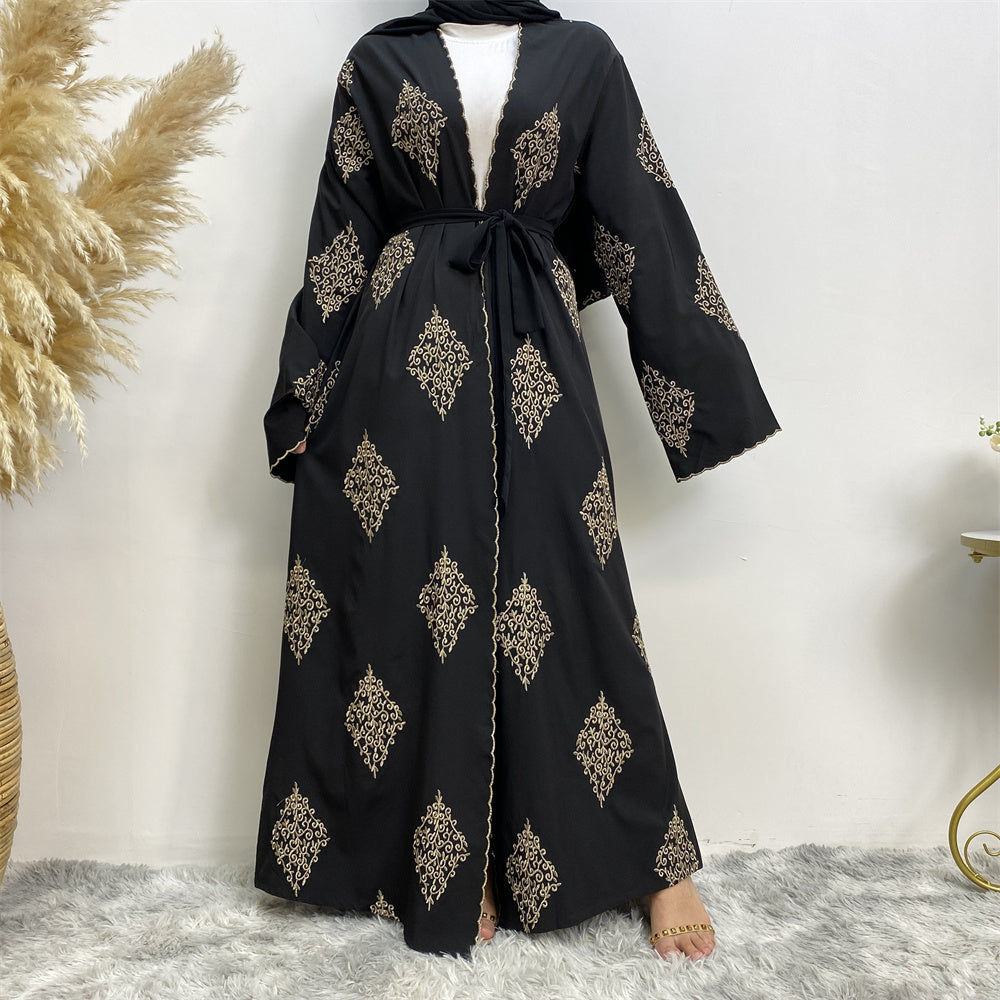 Raisa Embroidered Open Abaya - 2 Colours