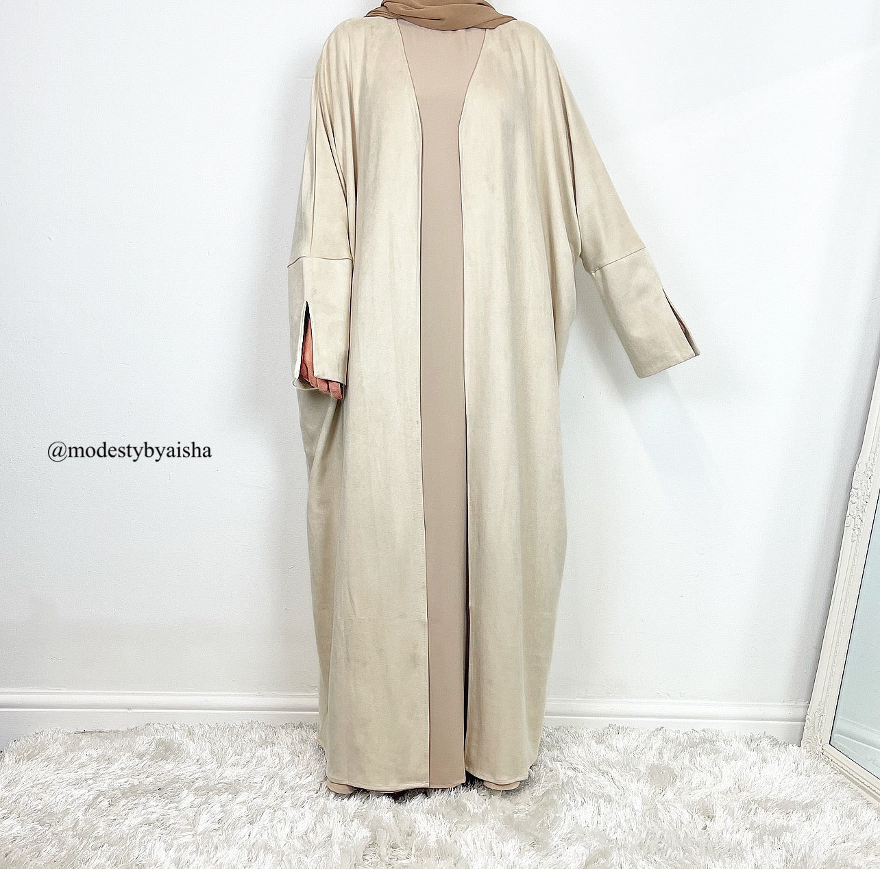 Suede Open Abaya - 4 Colours