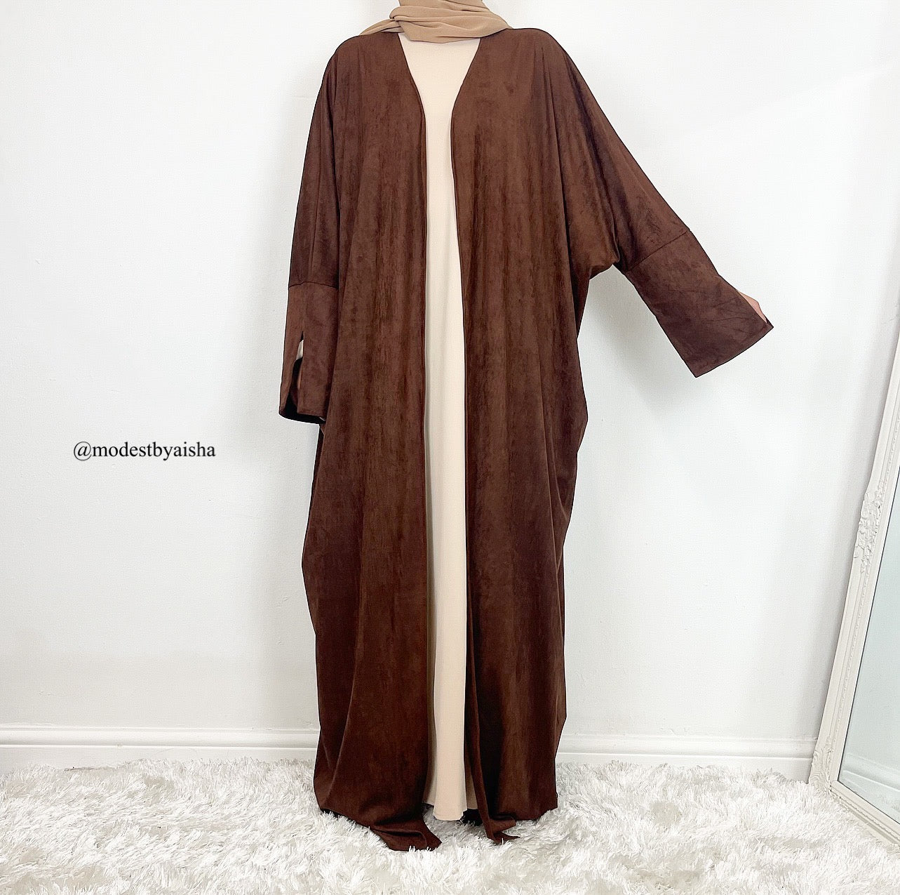 Suede Open Abaya - 4 Colours