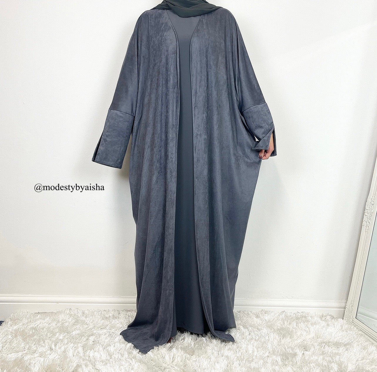 Suede Open Abaya - 4 Colours