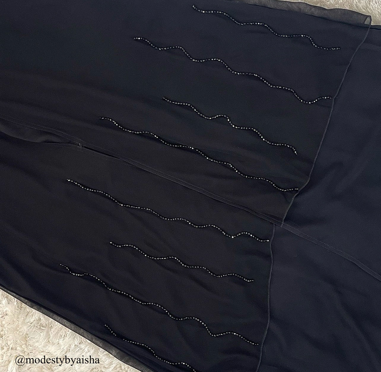 Safa Black - Embellished Abaya