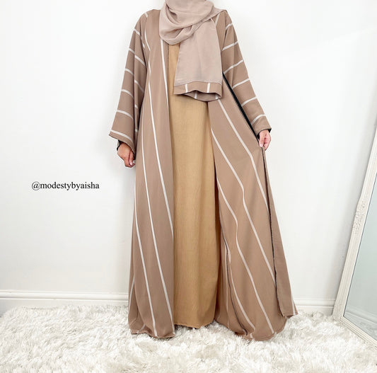 Sana Beige - 3 Piece Abaya Set