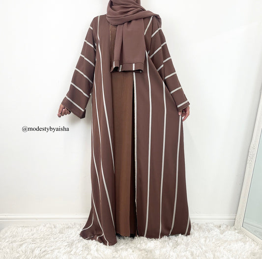 Sana Brown - 3 Piece Abaya Set